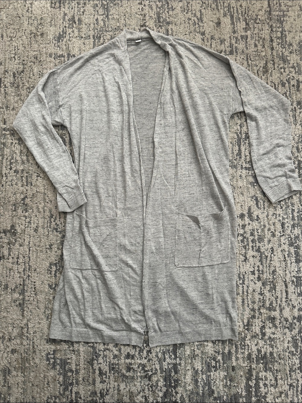 Uniqlo Light Gray Long Open-Front Women's Cardigan